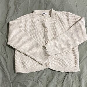 Uniqlo Women's Textured Cream Cardigan